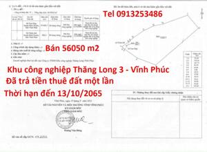 Bán 56050 m2 đất trong Khu công nghiệp Thăng Long 3 - Tỉnh Phú Thọ