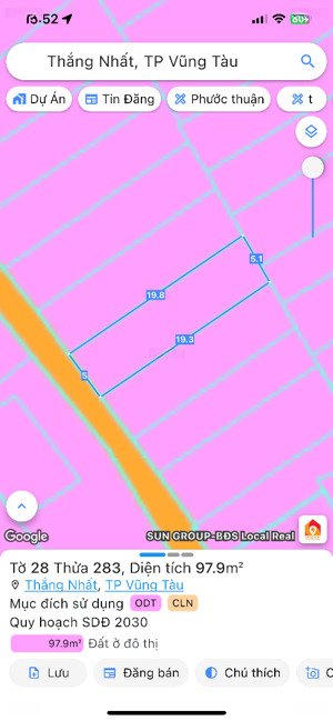 bán lô đất hẻm 140 lưu chí hiếu - phường thắng nhất - vũng tàu