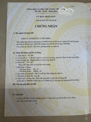 bán đất mặt tiền đường số 56 d. a đông thủ thiêm, p. bình trưng đông, tp. hcm. 132m2, 18 tỷ 546