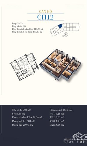 cho thuê cc 3pn, 3wc 110m2 tại 13 lĩnh nam, sunshine palace, 14 triệu vnd