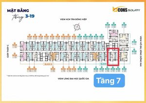căn 2pn1wc bcons solary tầng 7 giá 1ty695 chính chủ cần bán gấp.
