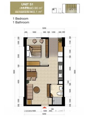 cho thuê ch centana thủ thiêm mai chí thọ, an phú, q2 10,5 triệu, 44m2, 1pn, 1wc, full nội thất