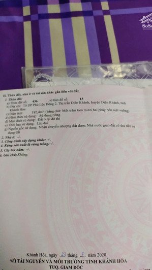 đất biệt thự ở tđc bầu gáo, diên khánh 182m2 giá chỉ 13tr/m2