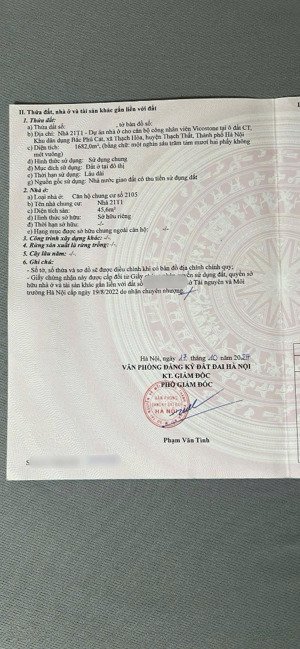 bán cc đẹp xuất sắc 1pn, 1wc tại bắc phú cát, quốc oai, hà nội, 1,6 tỷ, 45,6m2