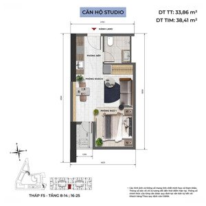 chính chủ chuyển nhượng căn studio f5xx11 giá siêu rẻ chưa đến 6 tỷ, vốn 25% htls 30 tháng