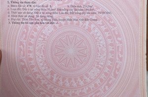 bán đất tại xã hùng thái, hiệp hòa, bắc giang, 1,69 tỷ, 215m2