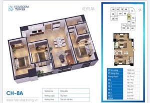 đừng bỏ lỡ chung cư 3pn 2wc tại bluegem tower giá chỉ 6,5 tỷ, 118,3 m2