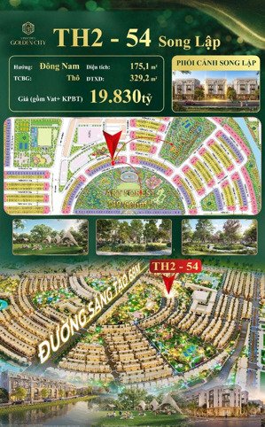 biệt thự song lập th2-54 | vinhomes golden city ngay lõi dự án đối diện bể bơi mái kính