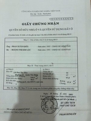 bán nhà riêng tại phú hòa, 18,9 tỷ, 97,4m2, giá cực chất, tân bình, hcm