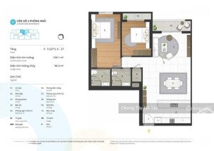 cơ hội hiếm! sở hữu căn 2pn to nhất kosmo tây hồ - 96m2 - hợp gia chủ mệnh kim - tài lộc sinh sôi