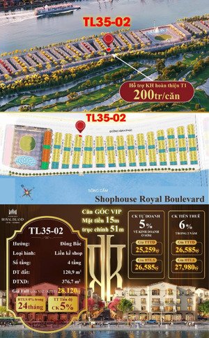 căn góc vip tại phân khu tài lộc 4.3 vinhomes royal island