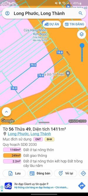 BÁN GẤP ĐẤT MẶT TIỀN QUỐC LỘ 51, ngay cổng chính Sân Bay Long Thành.