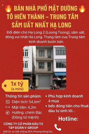 bán nhà phố mặt đường tô hiến thành trung tâm sầm uất nhất hạ long 