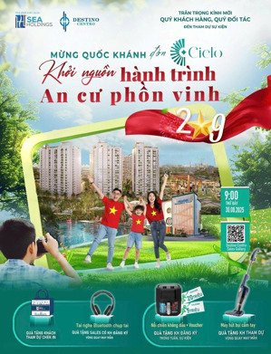 bán căn hộ destino centro - tháp cielo. mt ql1a, giá 1,1 tỷ. tt 220tr nhận nhà. ưu đãi 2/9 đến 10%