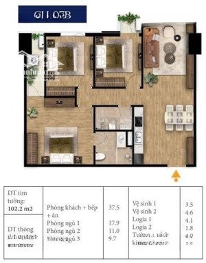 bán cc 3pn, 95m2 tại nguyễn bặc, tứ hiệp, thanh trì, 62 / m2