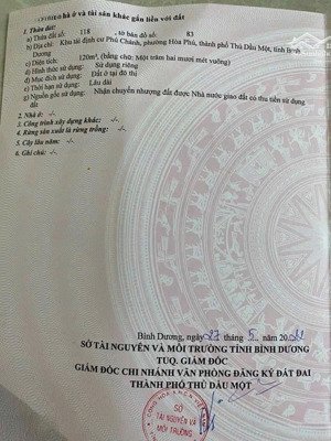 bán đất tại đường số 50, hòa phú, thủ dầu một, bình dương, 120m2, giá thỏa thuận