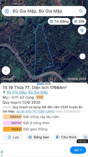 bán đất 10 mẫu mặt tiền dt741 bù gia mập