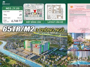 chỉ 6,908 tỷ sở hữu ngay căn hộ 3 ngủ rộng 106,62m² tại melody linh đàm
