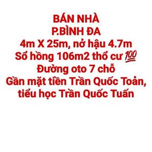 BÁN NHÀ ĐẤT BÌNH ĐA, SỔ HỒNG RIÊNG THỔ CƯ, ĐƯỜNG OTO GẦN TRƯỜNG TIỂU HỌC TRẦN QUỐC TUẤN