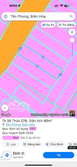 cần bán miếng đất 4,5x20m, đường hồ hoà, cách chợ tân phong 200m