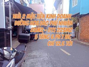 NHÀ 2 MẶT TIỀN KINH DOANH HOA ĐÀO PHÚ NHUẬN - 83m2 5 TẦNG 6 PN 7 WC - CHỈ 12.6 TỶ