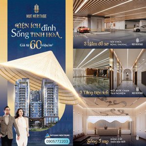 bán căn hộ chung cư hue heritage, giá thỏa thuận, 61m2, 2pn, 1wc đẹp, nhiều tiện ích hot!