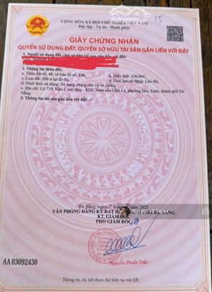 bán đất đường lư giang- cạnh sân vận động hoà xuân - đà nẵng