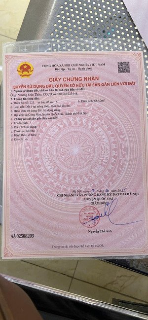 bán đất tại cộng hòa, quốc oai, hà nội, 41 triệu / m2, 482 m2 giá cực chất