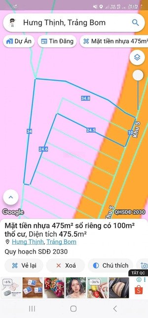 nhà vườn mái thái 475m2 có thổ cư gần phố,xã hưng thịnh ,tỉnh đồng nai,gần ql1a