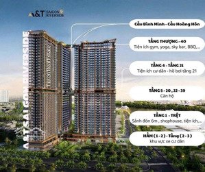 a&t riverside 2pn (60m2) view sông từ 2.99 tỷ. booking chỉ 50 triệu