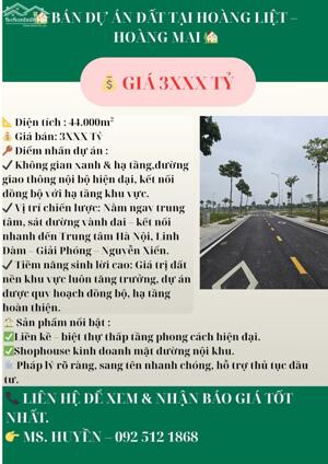  BÁN DỰ ÁN ĐẤT TẠI HOÀNG LIỆT – HOÀNG MAI 