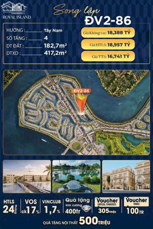  2 căn Biệt Thự Song lập Đảo Vua có thể đập thông