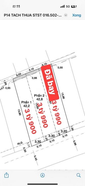 ban lo đất cục thơm phường 14 phạm van chieu go vấp diện tích 3.1 x 15 gia 3,9 ty