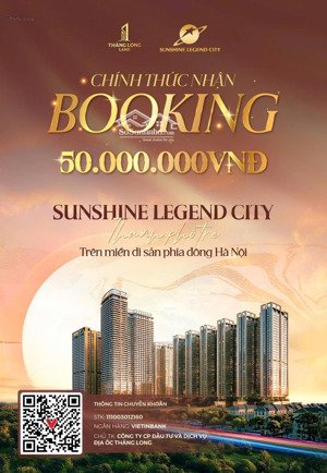 booking sunshine legend city! cơ hội đầu tư đón sóng hạ tầng!