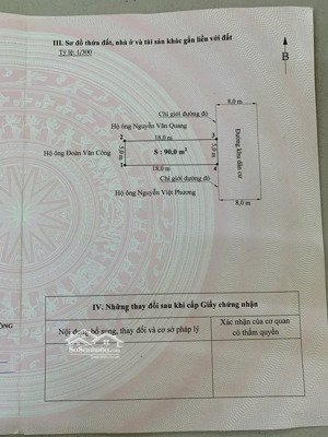 - chính chủ gửi lô đất mặt đường tân lập, tân thành - dt : 90m2 ( 5 x 18 ) , lưu khôg 17m2 . tổng