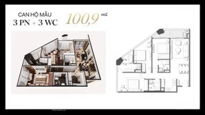 nhận lại ngay 900tr khi sở hữu căn hộ 3pn cao cấp với 1 tỷ 2 full nội thất 5*, vay 0% ls 40t