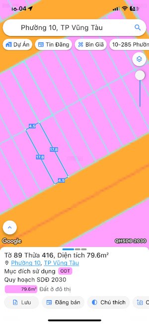 bán 2 lô đất mặt trục lớn đông nam tái định cư lưu chí hiếu - vũng tàu