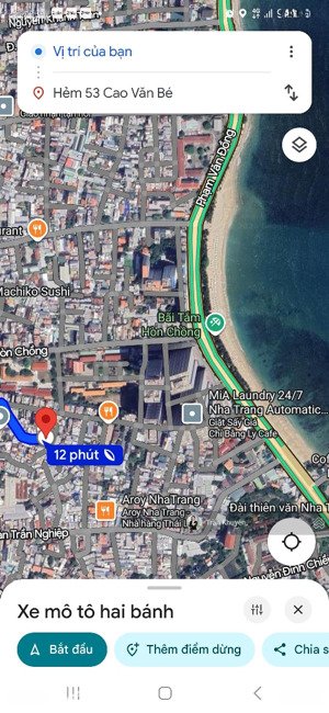 bán đất hẻm đường cao văn bé - cách biển hòn chồng nha trang chỉ 500m