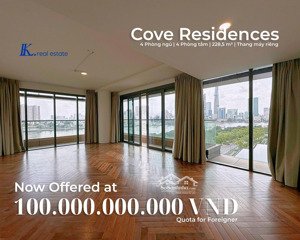 chuyển nhượng 4 phòng ngủ 100 tỷ diện tích 228,5 m² tại cove residences trong empire city