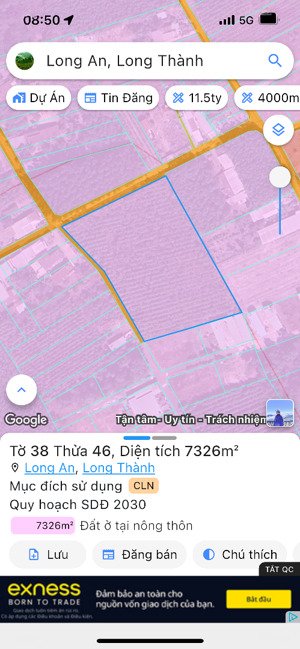 đất xã long an cũ ngay mặt trước sân bay long thành, đường nhựa thông, shr sẵn.