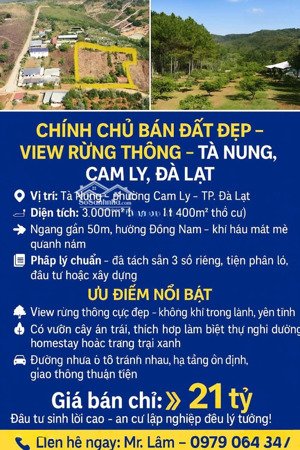 bán đất nghỉ dưỡng đà lạt- 3000m2 view rừng thông