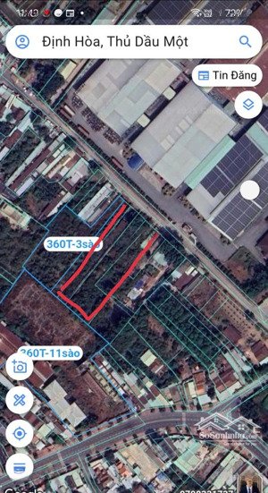 bán đất thủ dầu một bình dương ngang 39 dài 100m có 800m thổ cư