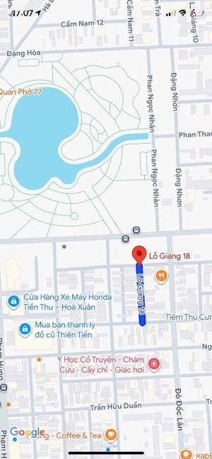 bán nhà mặt phố đường lỗ giáng 18, gần chợ hòa xuân, dt 5x25m, giá 4ty650 tl