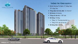 bán gấp ch 3pn 2wc tại vũng tàu pearl diện tích 93m2,view biển tầng cao