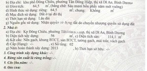 bán nhà riêng tại tân đông hiệp, dĩ an, bình dương, giá mềm 3,3 tỷ, 64,5m2, view đẹp, mát