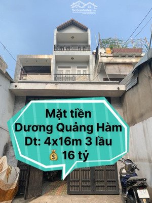 nhà mặt tiền dương quảng hàm, phường 6, gò vấp (dt:4x16m 3 lầu) giá chỉ 16 tỷ tiện kinh doanh