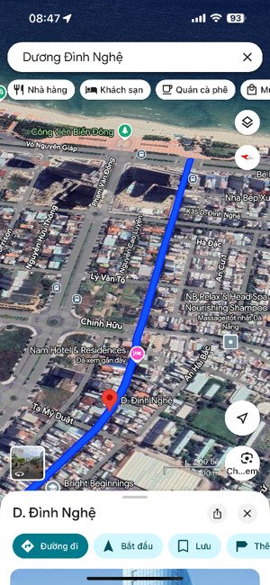 mặt tiền đường dương đình nghệ, trục thông ra biển mỹ khê, công viên biển đông