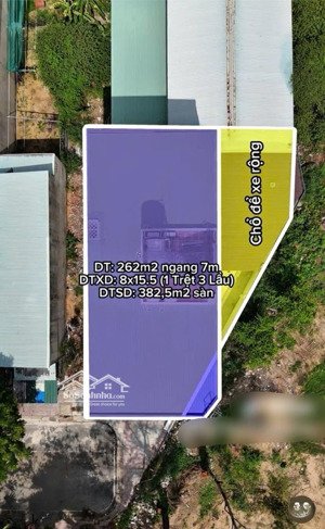 chdv 3 tầng, 20 phòng mới xây, 262m2, mt 7m nở hậu, dòng tiền 85tr, gần bến xe, trường đh, bv