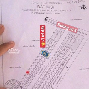bán nền đất c05 dự án đất mới - đường 8 long phước 2,45 tỷ/54m2