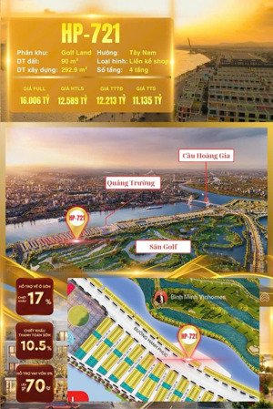 bán shophouse hp-721 mặt đường hạnh phúc view sân golf+hồ tự nhiên siêu vip tại vinhomes vũ yên